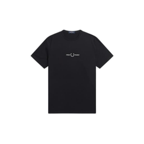 Fred Perry Broderad T-shirt - svart - S Svart jag