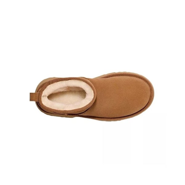 Kängor för kvinnor - UGG - Classic Ultra Mini New Heights - Brunt - Häl på 7cm - Skulpterad plattform kastanj 39