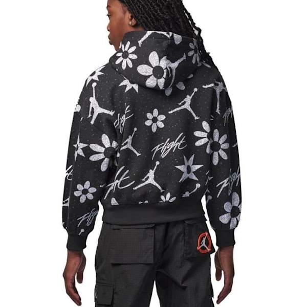 Jordan Girls' Floral Flight Aop Hoodie Black 45D008-023 Svart XL