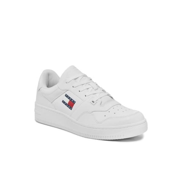 Retro låga lädersneakers - Tommy Jeans - Dam - Vita - Spetsar - Inlagd/tryckt logotyp Vit 37