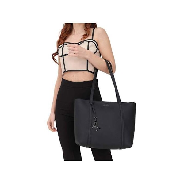 Armani Exchange Damhandväskor Äkta Svart Läder Svart