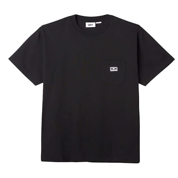 Obey Established Works Eyes Pocket Tee Ss T-shirt - Herr - Svart - Vanlig - Korta ärmar - Andra kragar Svart S