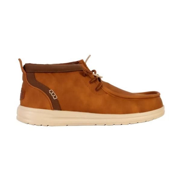 Hey Dude Wally Mid Gripr Classic Lace-Up High-Top Moccasin - Cognac Tan - 40