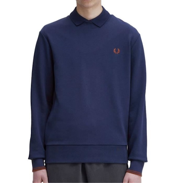 Polo Fredperry Fp tröja med rund hals - FRED PERRY - Herr - Blå - Långärmad - Vanlig Blå jag