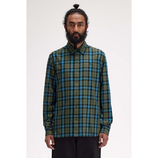 Fredperry Fp Tartan Twill Skjorta Grön M