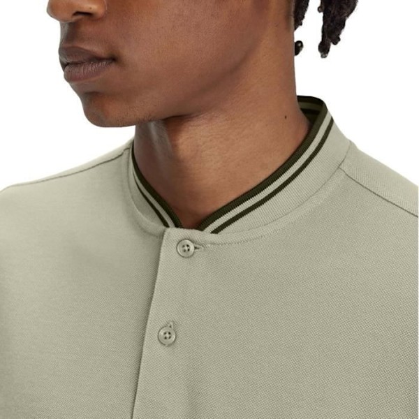 Fredperry Fp Bomber Collar pikétröja - FRED PERRY - Vanlig - Korta ärmar - Krage med knäppning Grå M