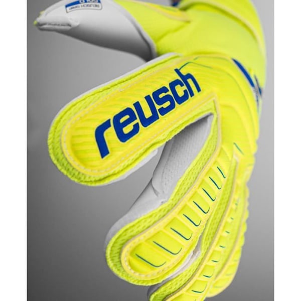 Reusch Attrakt Gold Evolution Cut målvaktshandskar - gul/blå/vit - Storlek 8.5