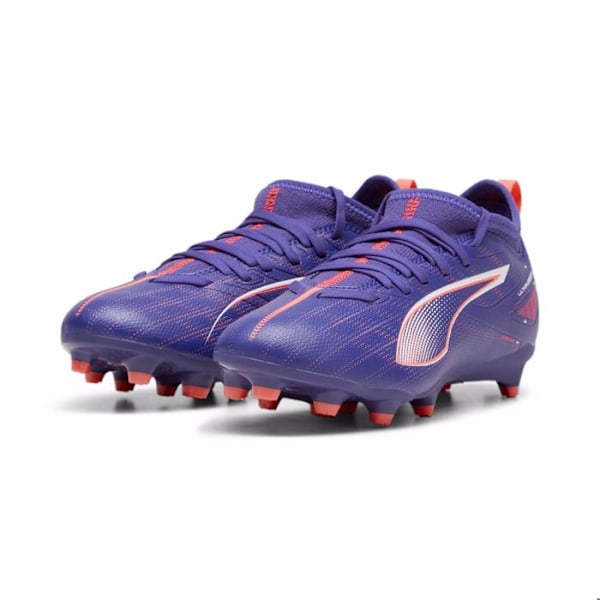 Puma Ultra Match FG/AG fotbollsskor för barn Lapis Lazuli-PUMA White-Sunset Glow 35