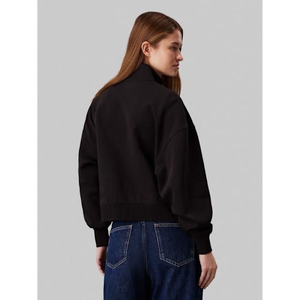 Ck Jeans Sweatshirt med dragkedja med satinapplikationer Svart M