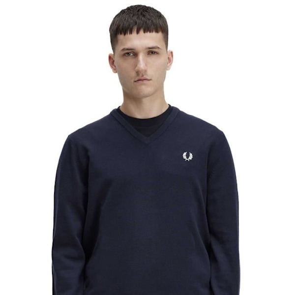 Fred Perry Klassisk V-ringad tröja - Blå - Herr Blå XS