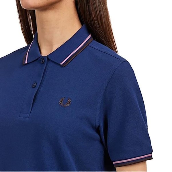 Fredperry Fp Pikétröja med dubbla knappar - FRED PERRY - Dam - Blå - Korta ärmar - Andra kragar Blå 42