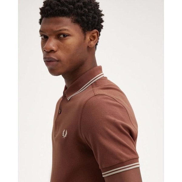 Fredperry Fp Pikétröja med dubbla knappar Fred Perry Brun M