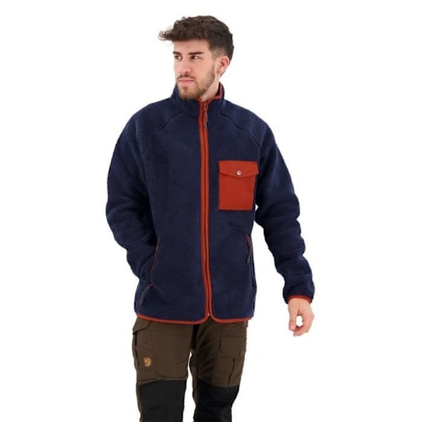 FJALLRAVEN Herr Vardag Pile Fleece M Fleece, marinblått-höstblad, XXL Marin/höstlöv S