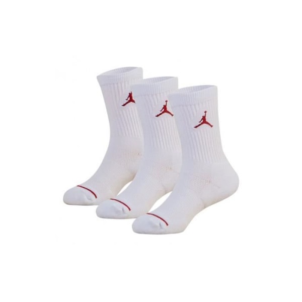 Socks - JORDAN - Crew 3-pack - Vit och Röd - Bekväma - Storlek 27-35 Vit, Röd, Svart