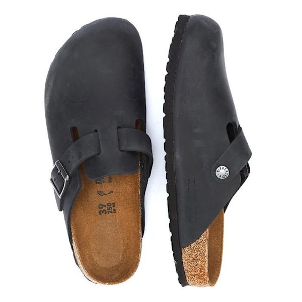 Svart Boston träsko - Birkenstock - Unisex - Läder - Justerbart spänne Svart 40