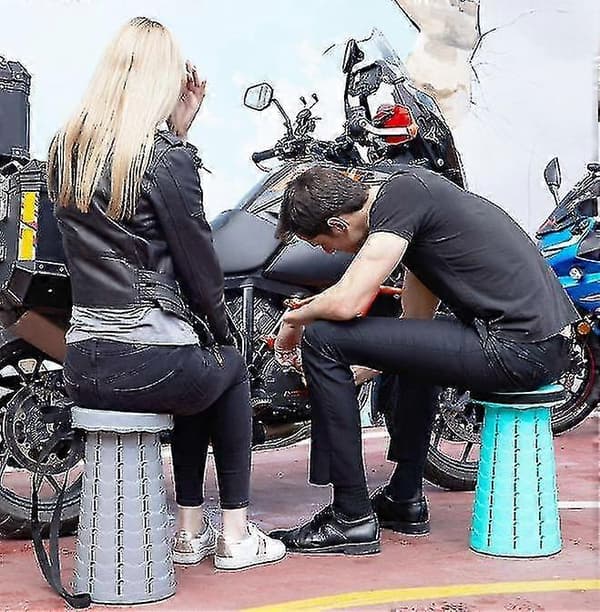 Oppgradert sammenleggbar krakk, teleskopisk krakk for alle grey