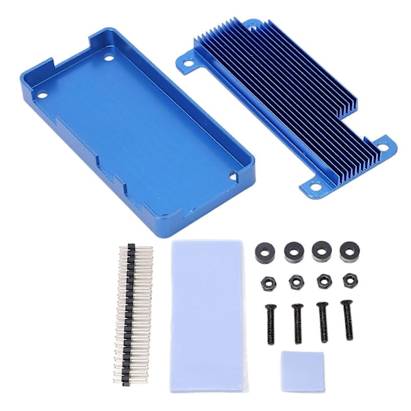 Mikrodatamaskin Kabinett CNC Aluminium Skall Passiv Kjøling Case for Raspberry Pi Zero 2W Blå