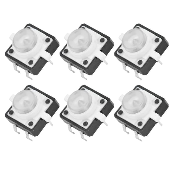 20 st 12x12x7,3 mm Taktil Tryckknappsbrytare LED Momentär Taktil Tryckknappsbrytare Vit