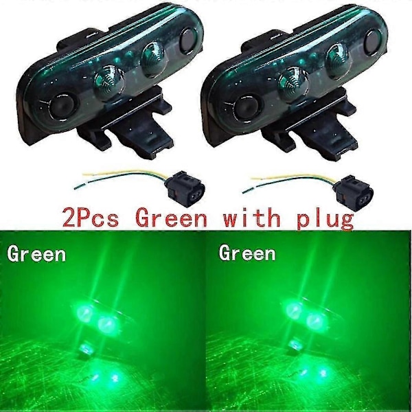 2 st 24V För Volvo Fh Fm Lastbil Hytt Takmarkeringsljus För Fh13 Lastbil Topplampa Oem 82116545 21087346 2x green with plug