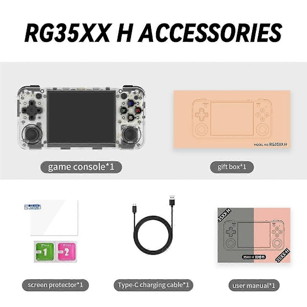 RG35XX H Retro Spelkonsol 64G+128G H700 Retro Videospelare Stöd Trådlös/Trådbunden Kontroller 5G WIFI HD TV-utgång B