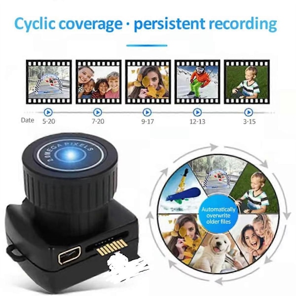 Mini Kamera Videokamera 480P Mini DVR Videokamera Y2000 Portabel Webbkamera Video Röstinspelare Kamera