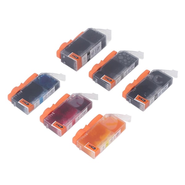 Bläckpatronset Svart och Färg Bläckpatron Combo Ersättning för PIXMA IP4810 IP4910 IX6510 MG5210 MG5310 BK BK C M Y GY