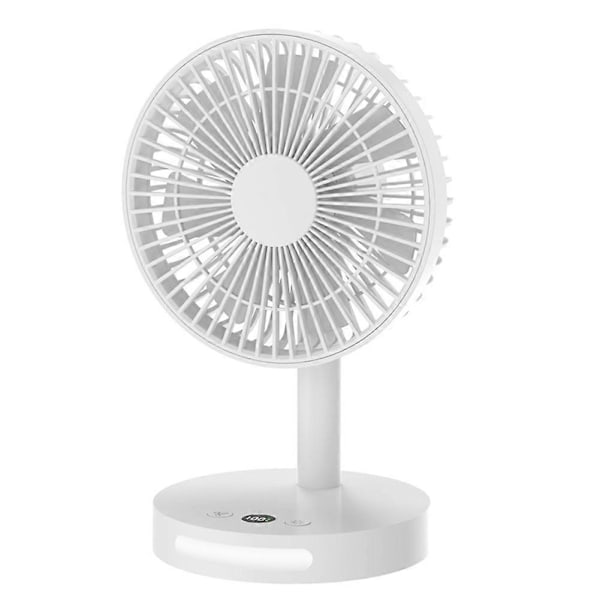 Sommar Ny Skrivbordsfläkt Liten USB Hem Smart Digital Display Kontor Mini Skrivbord Nattlampa Elektrisk Fläkt Vit