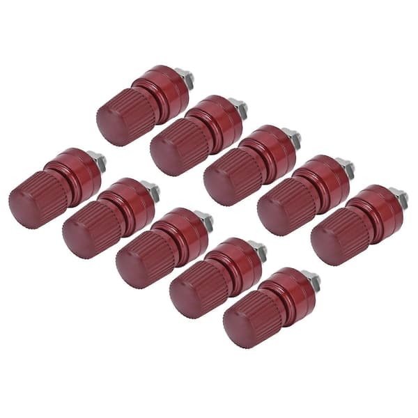 10 stk. bindestolpe M6 gevind messing forniklet svejseterminal Stud Connector 0?380V Rød