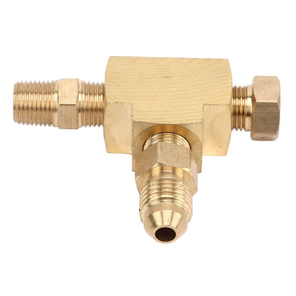 T-koppling Adapter 4AN 1/8in NPT BSP Mässing Perfekt Tätning för Turbo Oljetillförsel Trycksensor