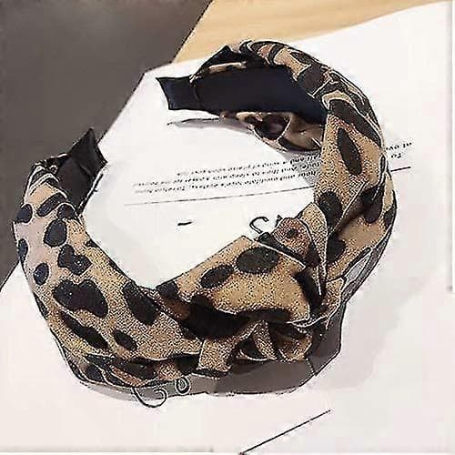 Leopardmønstret Hårbøyle For Kvinner Jenter - Bred Stripet Knute Sløyfe Hårbøyler Gave Style 1
