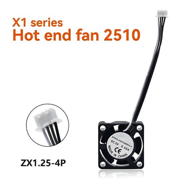3D Printer Hotend Køleventilator Mini Køleventilator PWM Temperaturkontrol til X1 X1C