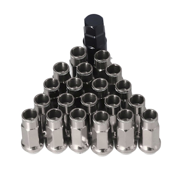 20kpl M12x1.25 Metalliset Pyöränmutterit Universaalit Autotarvikkeet Korvaus Mitsubishi Musta
