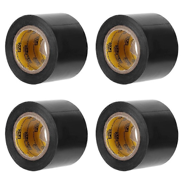 4 st Eltejp PVC Vattentät Elektrisk Isolerande Tätningstejp Reparationsverktyg 4.4cm Svart