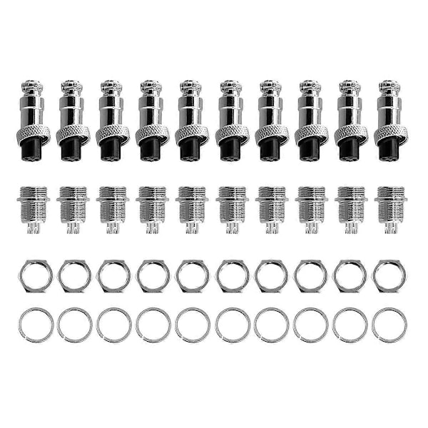 10 sarjaa M12 4-nastainen 12 mm ilmailuliitin uros + naaras pyöreä ilmapistoke sähköjohtopaneeliliitin
