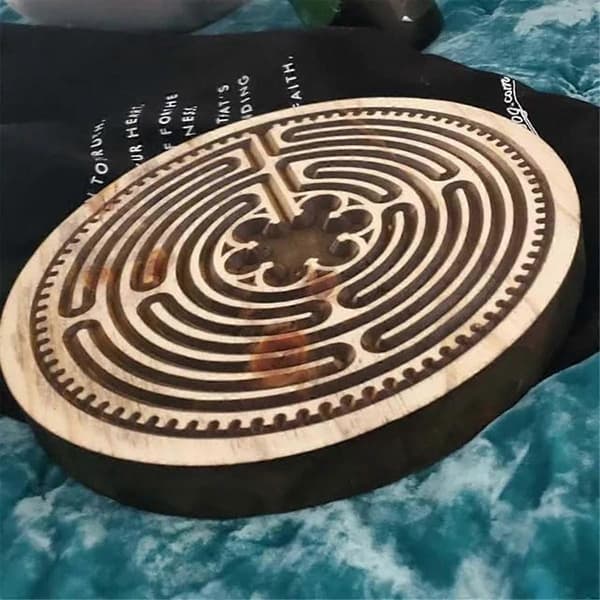 Labyrinter Træ Labyrinter Finger Labyrinter til Meditation og Bøn, Træ Mindfulness Værktøj og Alter Dekoration M