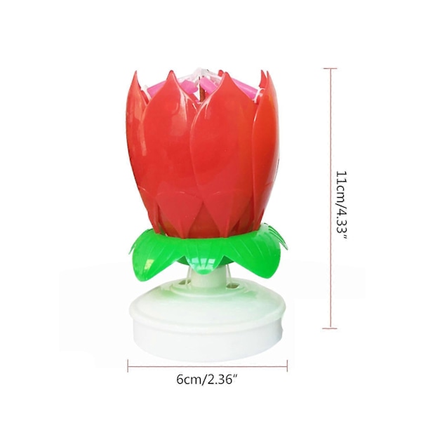 Vacker Blomma Lotusblomma Ljus Musik Ljus Roterande Musikaliskt Ljus Pink
