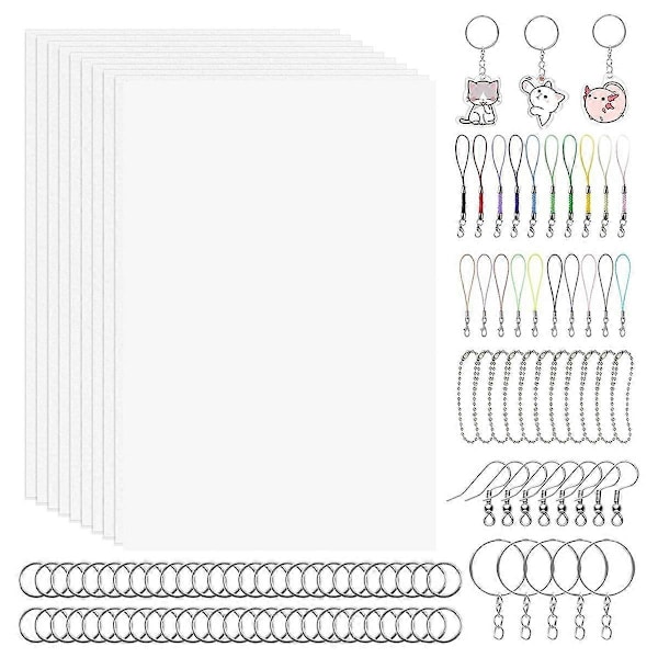 170 st Krymplastark Kit, Papper med 15 ark krympark, för hantverk smyckestillverkning DIY, 21x29cm