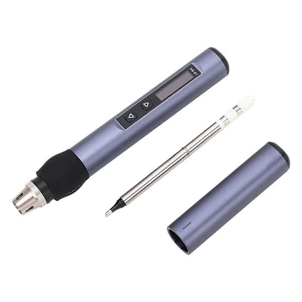 Elektrisk lödkolv kit digital display temperaturjusterbar snabb uppvärmning mini lödkolv DC9?24V grå blå
