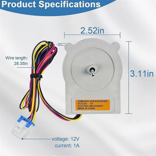 EAU63923601 -001F-4A Kylskåpskondensorfläktmotor Dubbeldörrsfläkt DC-motor för kylskåp