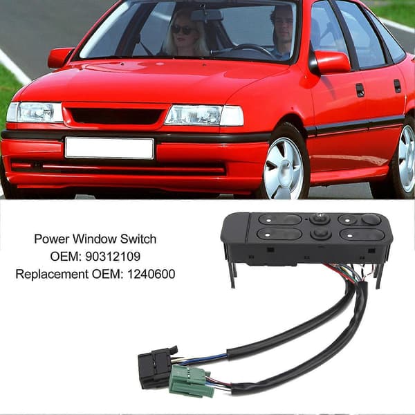 Elektrisk vindusbryter 90312109 Rask respons Sensitiv vindusmasterknapp erstatning for Vectra 1988 til 1995
