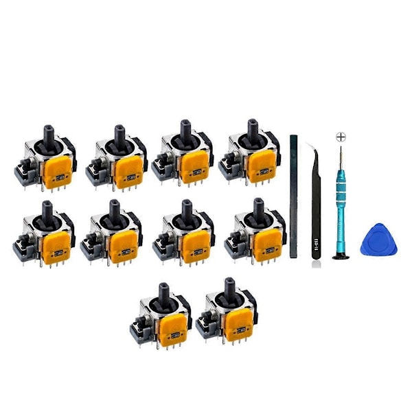 10 st Joysticks med skruvmejsel för //X Joysticks Hall Elektromagnetiska Justerbara Joysticks Reparationsset