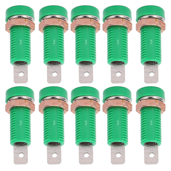 10 kpl 4 mm banaaniliitinpistoke kiinnitysnasta liitinadapteripaneeli elektroniselle instrumentille, vihreä