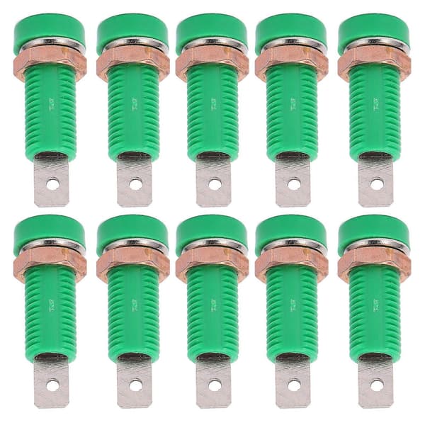 10 stk. 4 mm bananstik fatningsmontering bindepost stikadapterpanel til elektronisk instrument, grøn