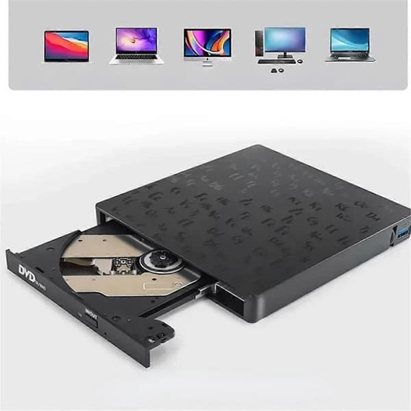 Ekstern CD/DVD-drevbrænder DVD-drevafspiller Optisk drev med SD/TF & USB3.0-porte Optisk drev til PC Laptop
