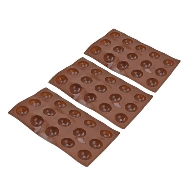 3 stk 15 Hull Silikonform Sjokoladebomber Form Halvkule Bakeform for Kake Gelé Pudding