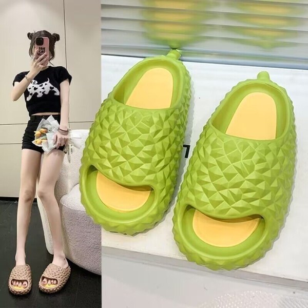 Fashionabla Durian Tofflor För Kvinnor Eva Plattform Mjuka Bekväma Hustomtar Herrtofflor Dam Trendiga Gatusandaler Strandtofflor white 36-37