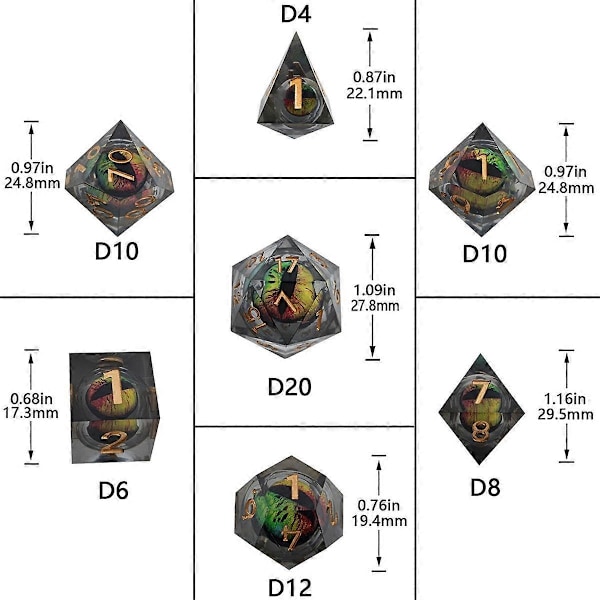 7 st/set Svampfest Bordsrollspel Tärningar, Coola Spel DND Tärningsset D D Familj Bordsspel Tärningar