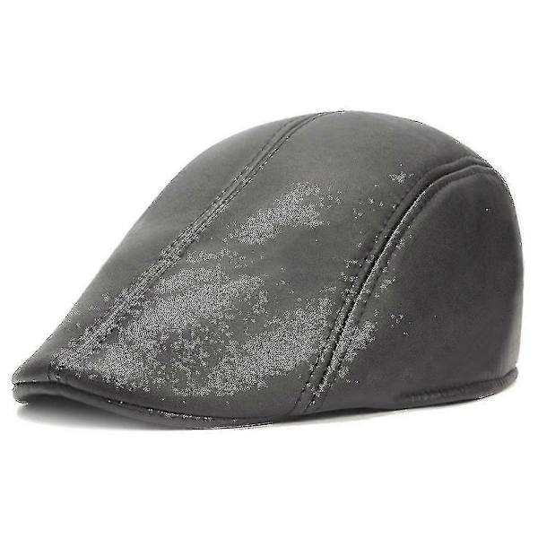 Læder Beret Kasket Casual Hat