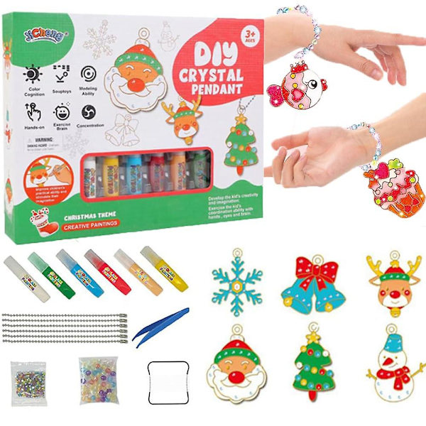 2023 DIY Kristallmålningsset för pyssel, DIY Kristall Diamantmålning Pysselset för Barn, Present Christmas