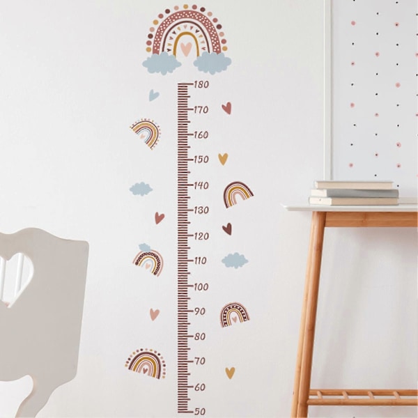 2 kpl/setti seinätarroja irrotettava helppo liimata pilvi sydän kuvio selkeä asteikko DIY koristelu lasten pituus taulukko sateenkaari seinätarrat makuuhuoneen sisustus Qing